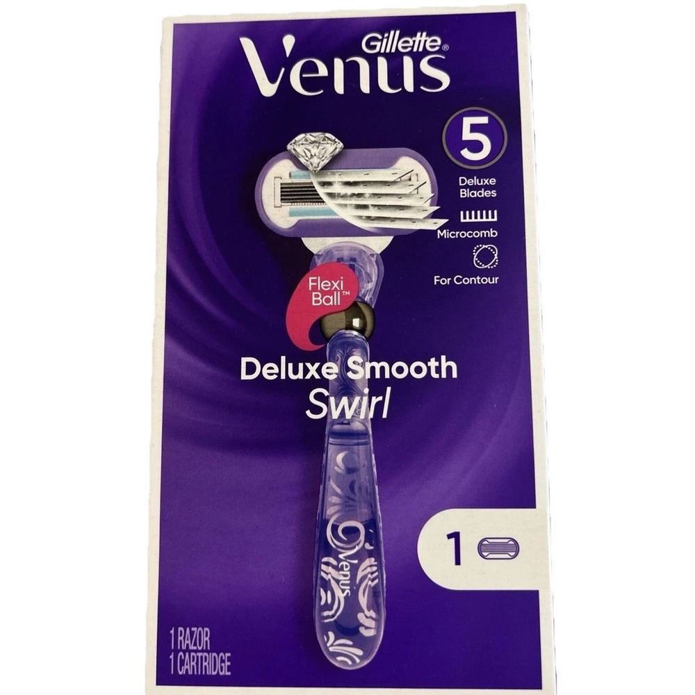Gillette‎ Venus Deluxe Smooth Swirl Razor 1 Handle + 1 Cartridge New